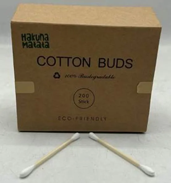 Bamboo Sticks Cotton Buds 200 Sticks/Box, Biodegradable, Hakuna Matata