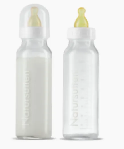 [8OZ-GLASS] Glass Baby Bottle 8 OZ With Nipple & Cover, Wyeth